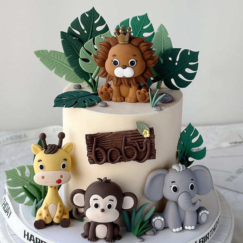 Resin Art Baby - Dschungel Safari Tier Puppe Kuchen Dekor
