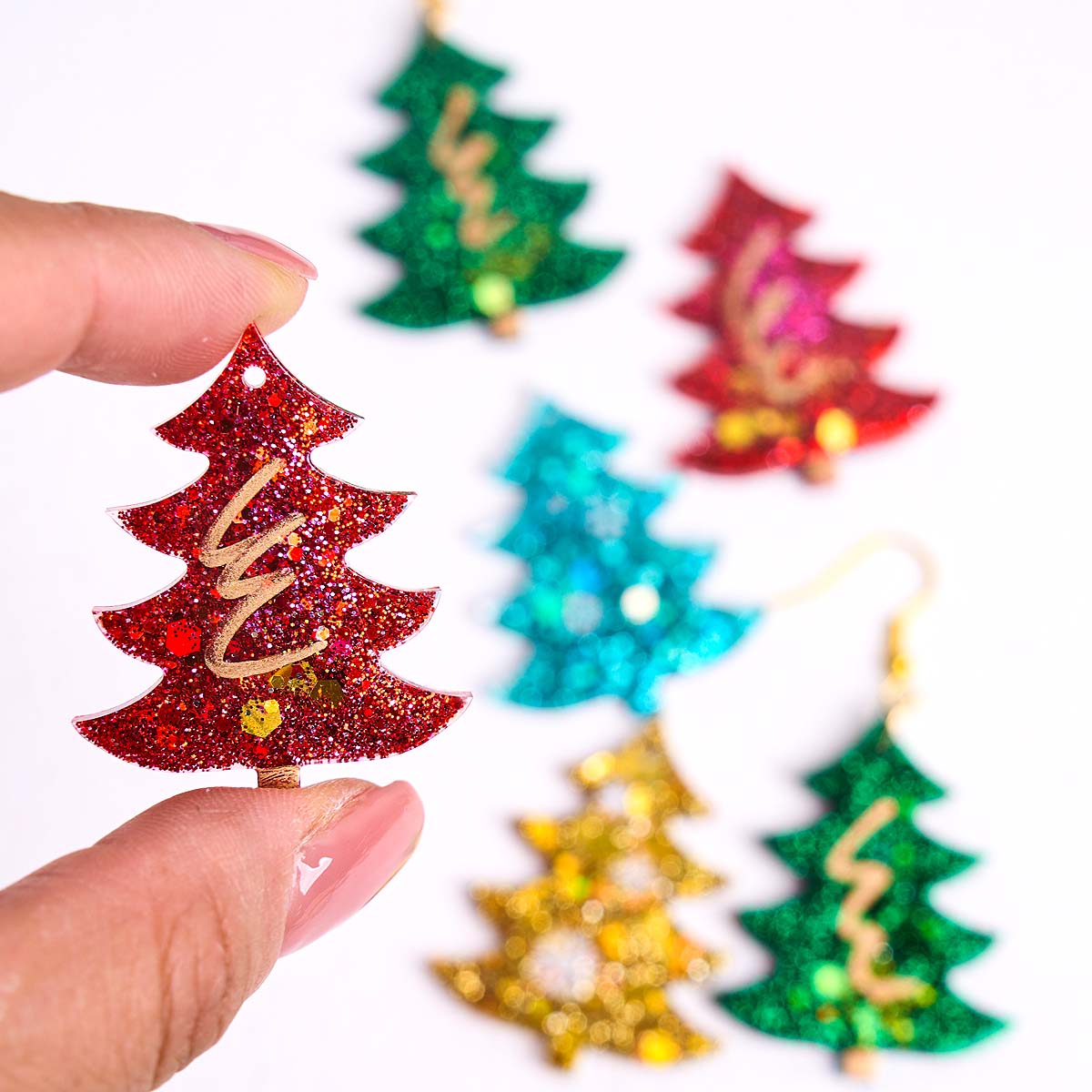 Resin Art Uv - 3D Weihnachtsbaum-Anhänger Silikonform DIY Handgemachter UV-Epoxidharz