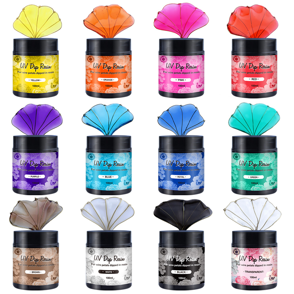 Resin Art Liquid - 12 Farben UV-Tauchharz (speziell für Drahtformen)