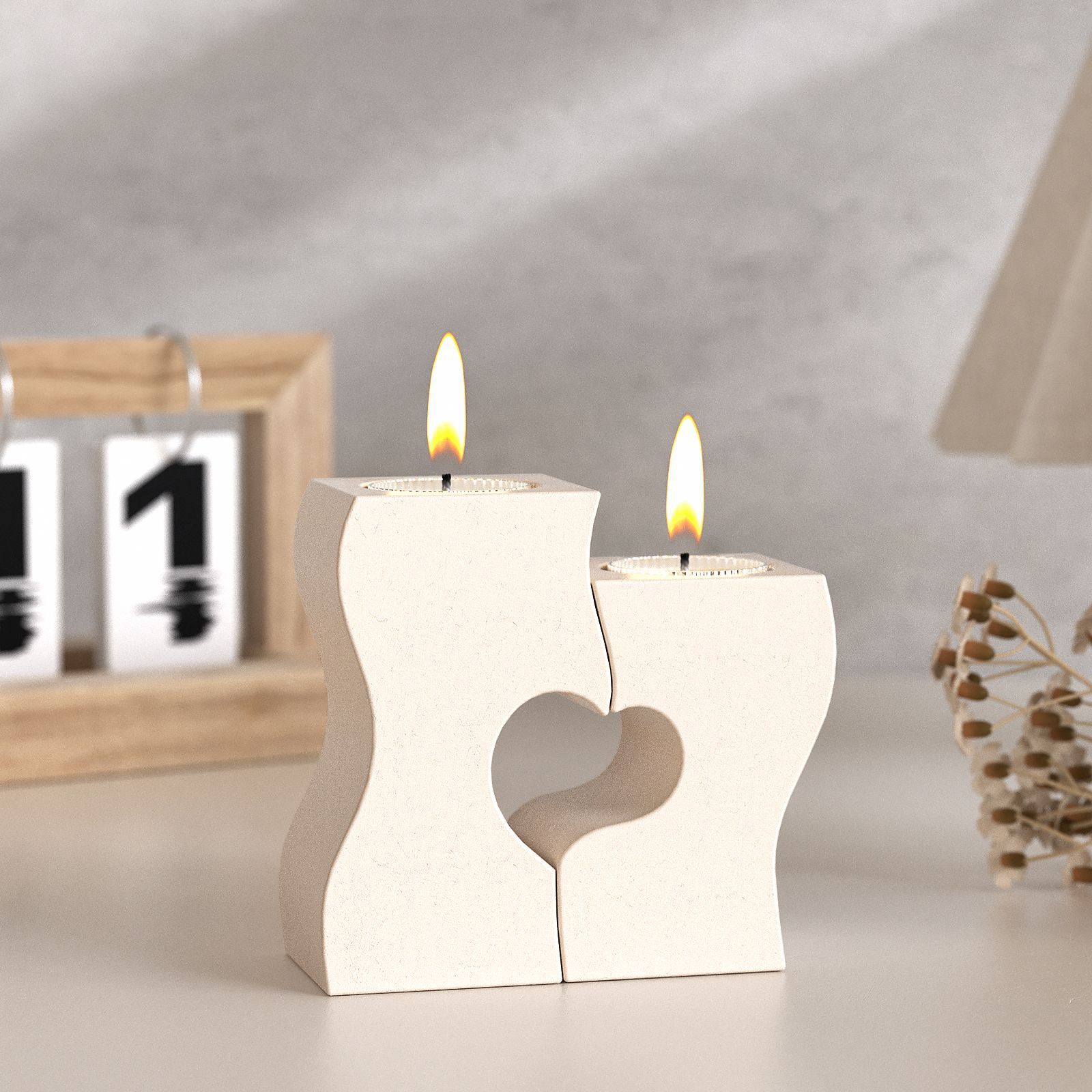 Resin Art Uv - S Herz Kerzenständer Silikon Formen DIY