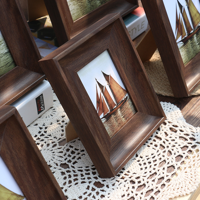 Resin Art Photo Frame - Vintage-Fotorahmen aus Kunstharz, klassischer Wand-Tischrahmen für