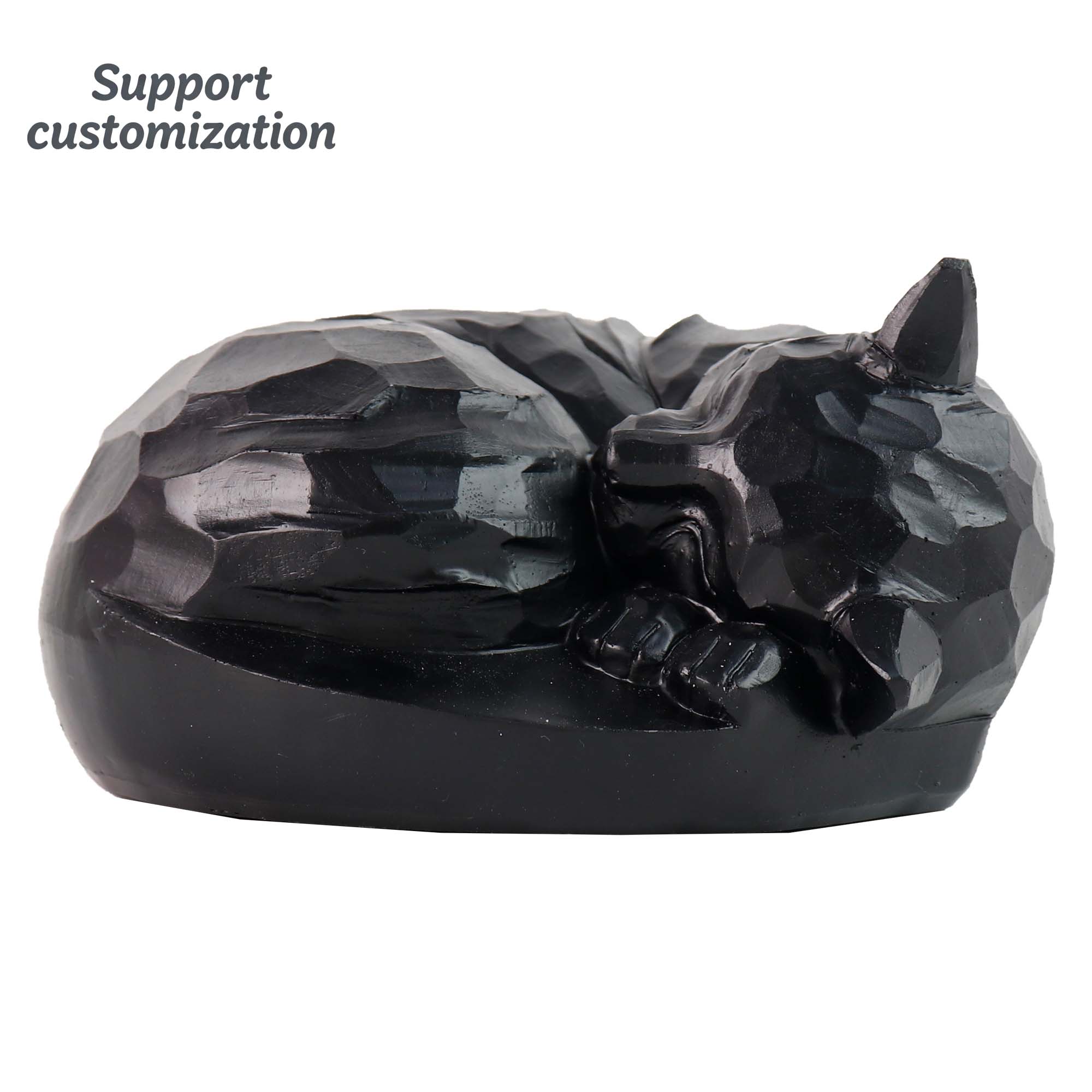 Resin Art Name - Handbemalte Haustierstatue aus Kunstharz mit schwarzem