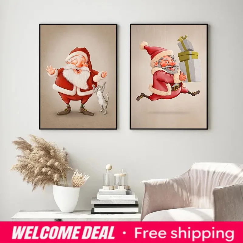 Resin Art For Kids - Diamant-Malerei Wandkunst Cartoon Niedlicher Weihnachtsmann Poster
