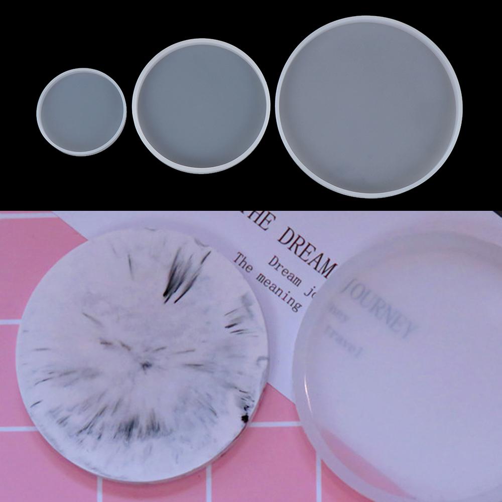 Resin Art Coasters - Silikon-Flüssigharz-Gießformen für Kunstharz, runde Untersetzerformen, Schmuckherstellungsformen