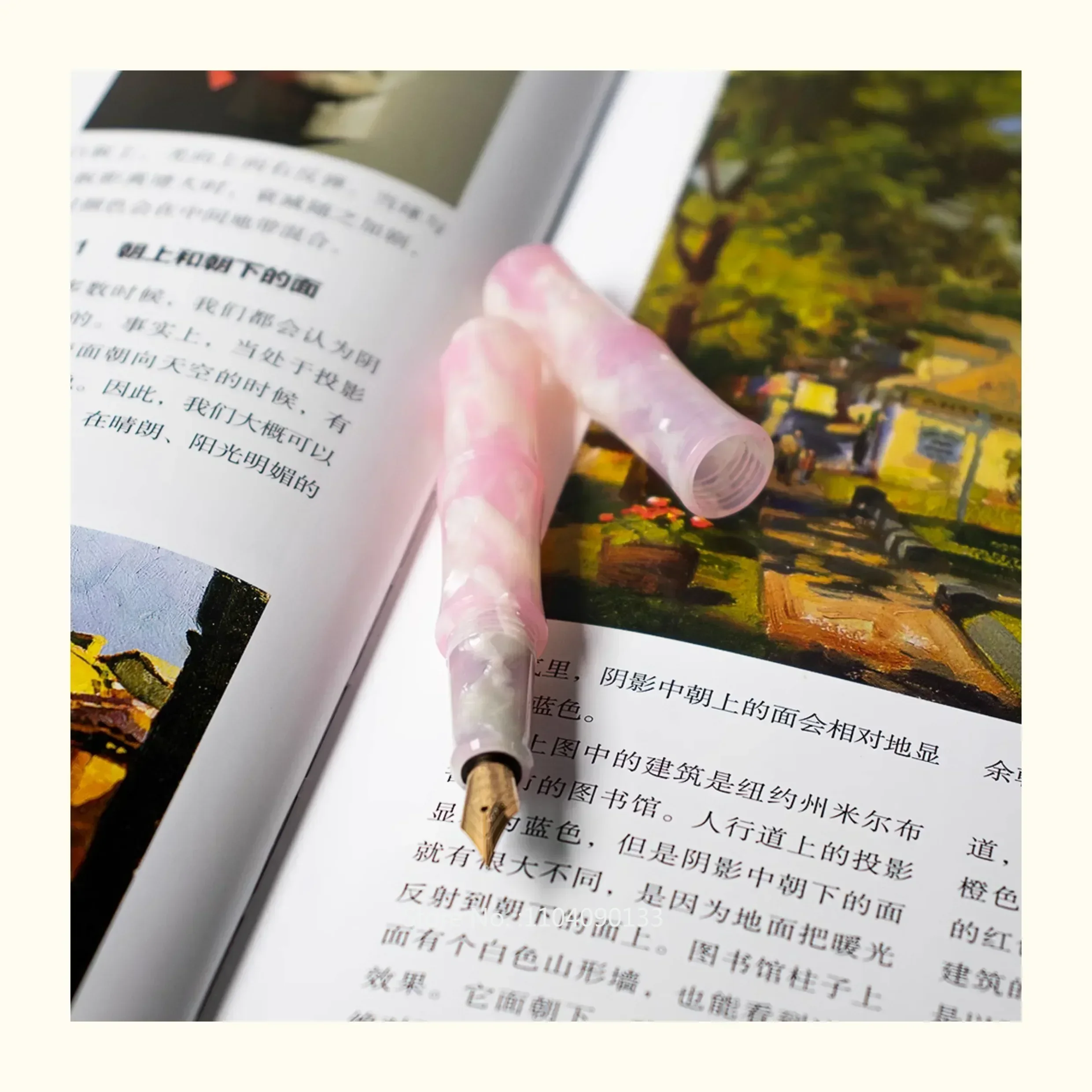 Resin Art Business - Hochwertiger A106 Acryl-Bambus Füllfederhalter mit Goldener
