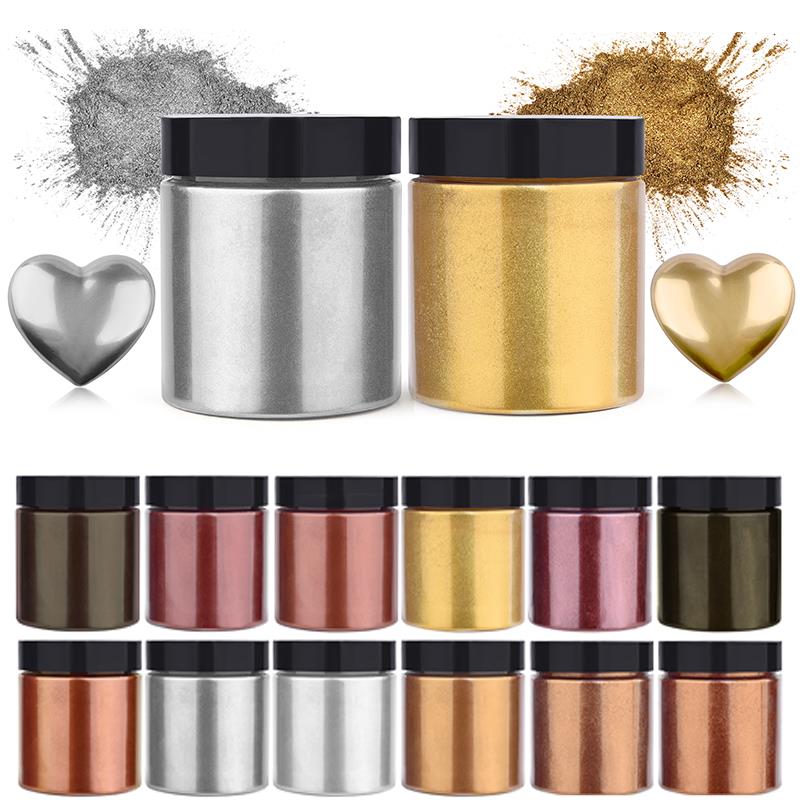 Resin Art Liquid - 50g Schimmer Metallic Gold Silber Farbe