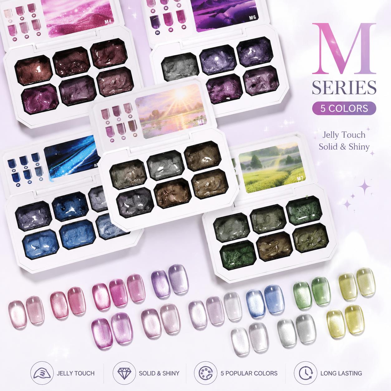 Resin Art Uv - 6-Farben Solid Cat Eye Gel Palette,