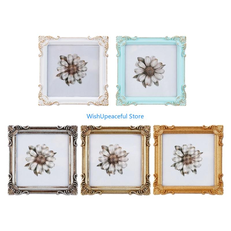 Resin Art Photo Frame - 34YA Retro-Bilderrahmen, dekorativer Fotorahmen, antiker, verzierter