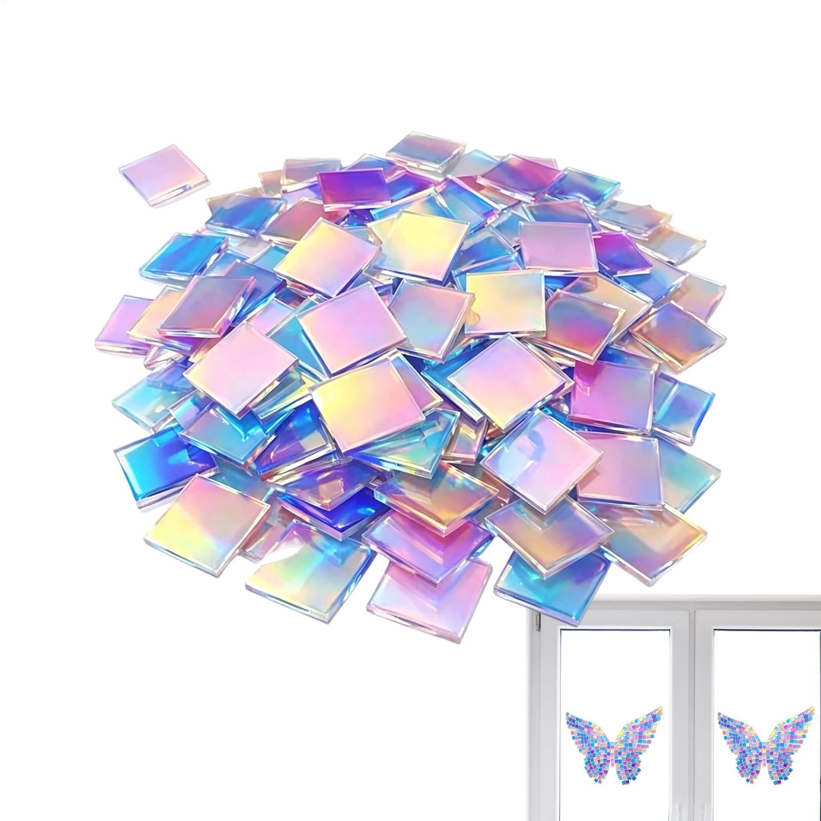 Resin Art Acrylic - Holografische Acrylquadrate, 100 Stück, bunte, hochtransparente,
