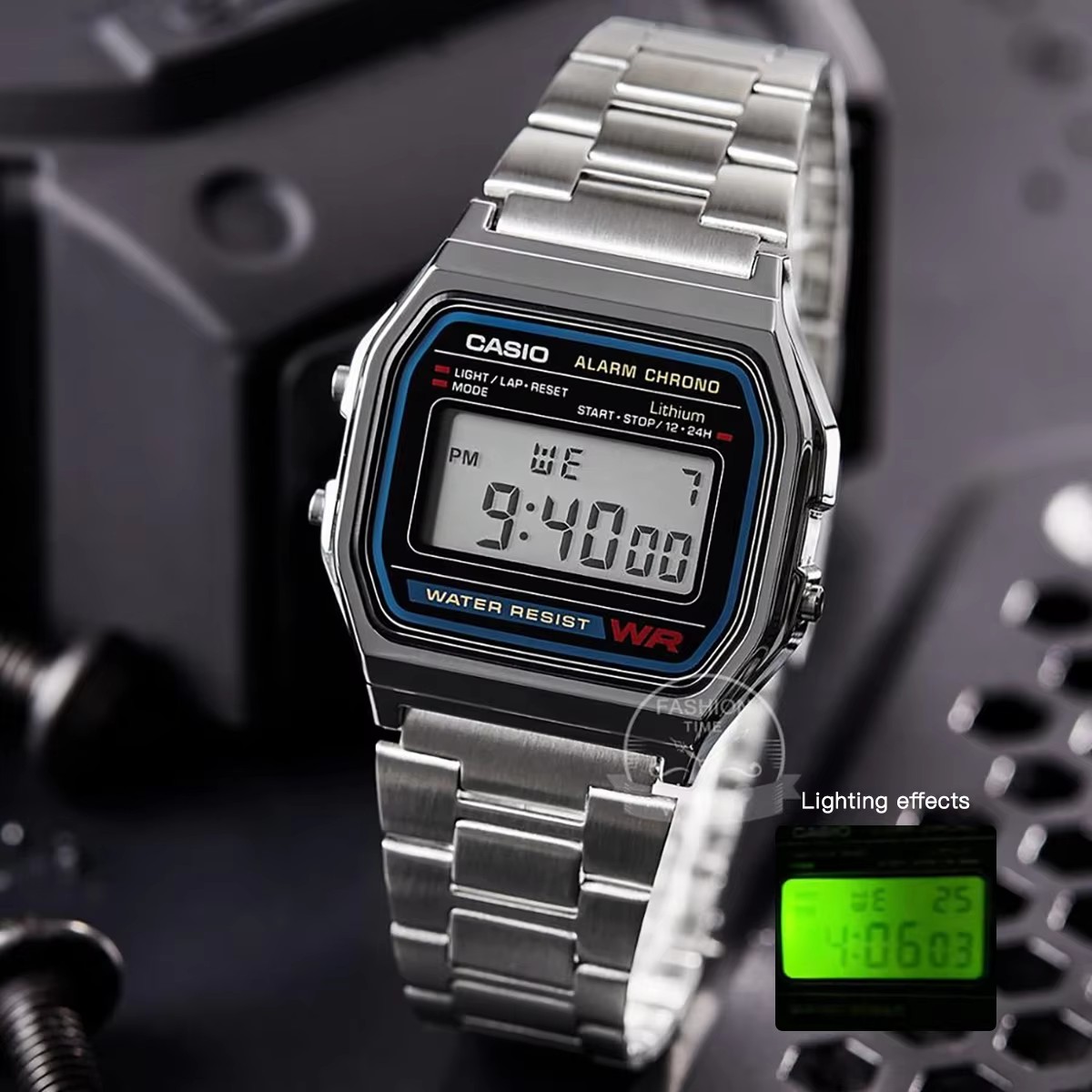 Resin Art Watch - Casio Uhr Silberne Uhr Herren Set