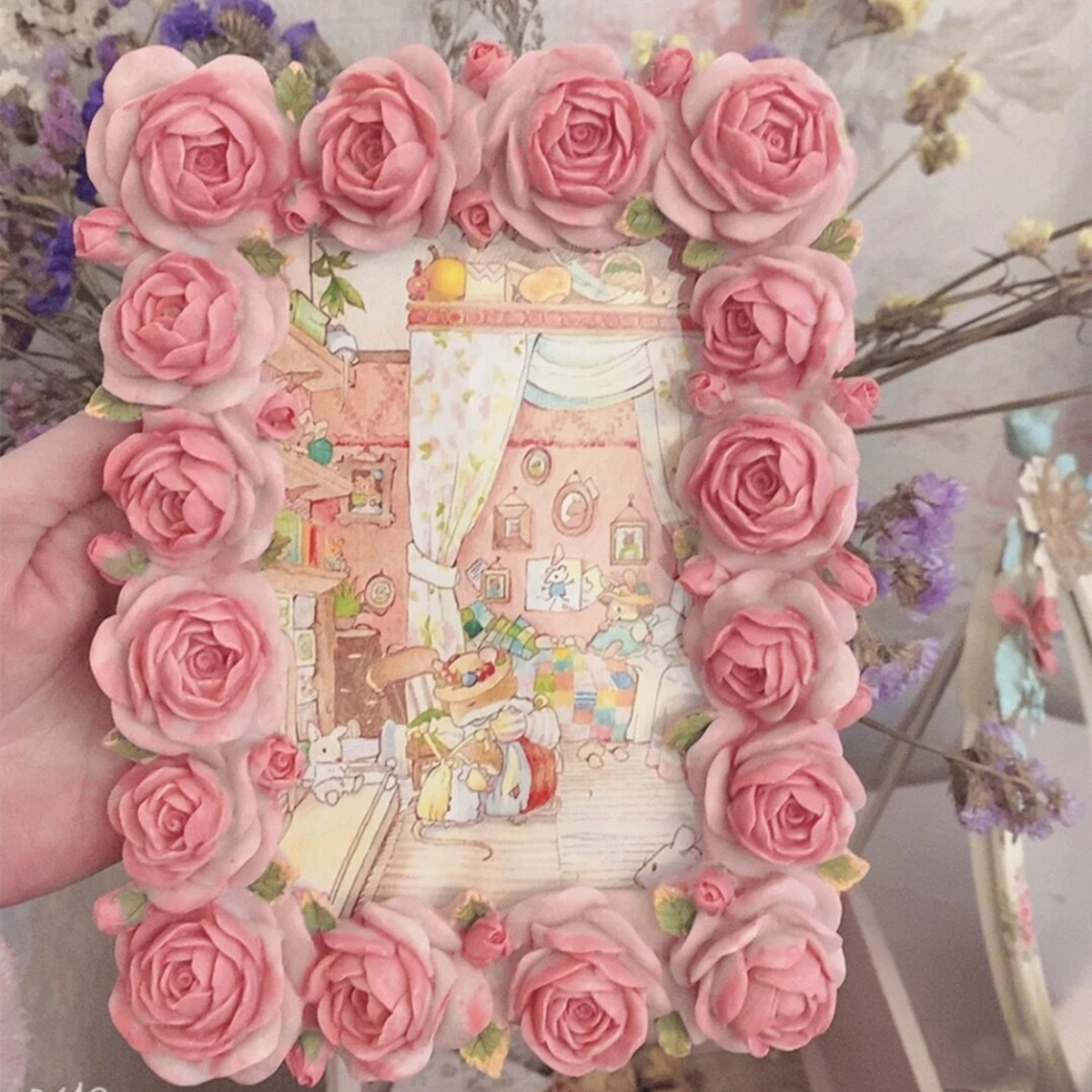 Rosa Rosen blüte Serie warmes  – Resin Art Photo Frame Bewertung und Preis