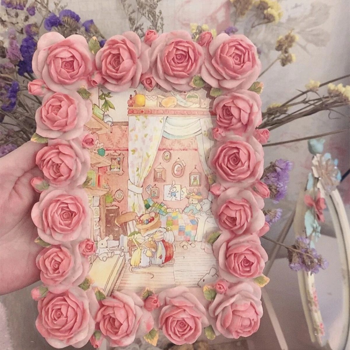 Rosa Rosen blüte Serie warmes  – Resin Art Photo Frame Bewertung und Preis