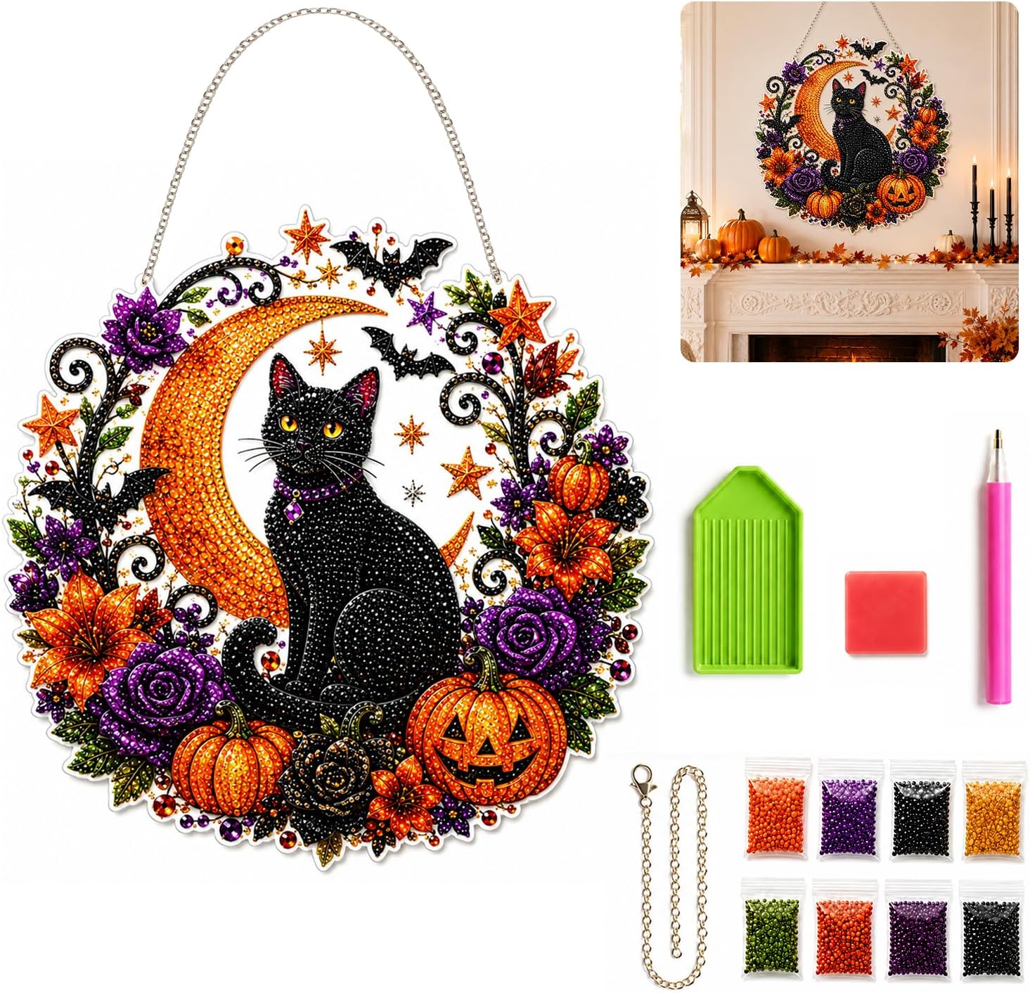 Halloween-Kürbisse Diamant-Mal – Resin Art Flower Bewertung und Preis