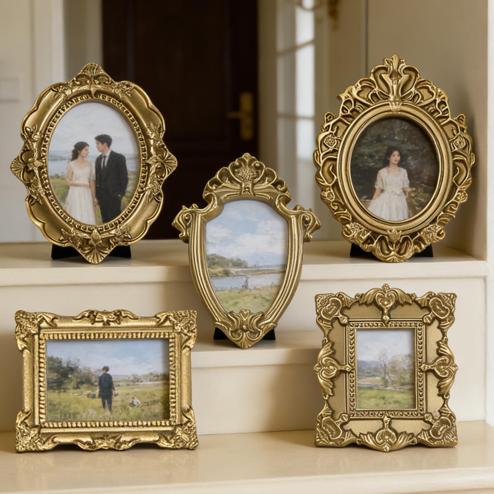 5/9-teiliges Set Goldene Vinta – Resin Art Photo Frame Bewertung und Preis