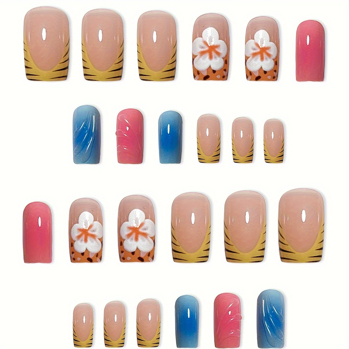 24 Stück kurze künstliche Näge – Resin Art Flower Bewertung und Preis