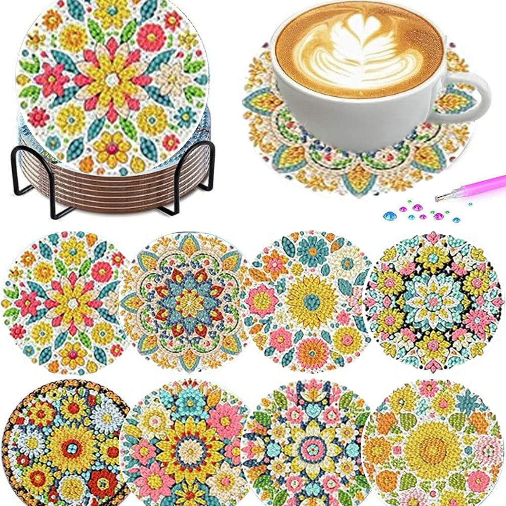 8-teiliges Set/Diamantmalerei- – Resin Art Coasters Bewertung und Preis